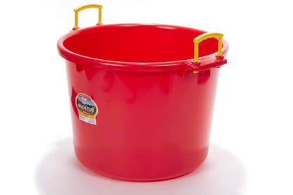 Little Giant® Plastic Muck Tub | Durable & Versatile Utility Bucket with Handles | Muck Bucket | Durable Handles | 70 Quart | Red - color: Red, size: 70 quart