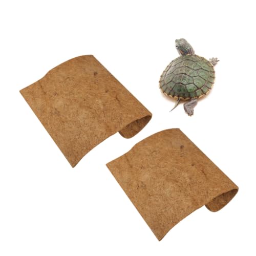 Healifty Reptile Pet Mat Bedding Liner 2pcs Natural Coconut Fiber Breathable Odorless and Anti-Performance Features for Tortoise and Reptile Pet Box for Microlandschaft Landscaping