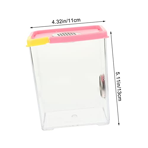 BESPORTBLE 2pcs Transparent Feeding Box Frog Tank Reptile Habitat Spider Enclosure Reptile Transport Cage Small Terrarium Lizard Tank Reptile Enclosure Frog Habitat Animal Tarantula Acrylic