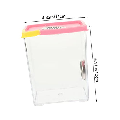 BESPORTBLE 2pcs Transparent Feeding Box Frog Tank Reptile Habitat Spider Enclosure Reptile Transport Cage Small Terrarium Lizard Tank Reptile Enclosure Frog Habitat Animal Tarantula Acrylic