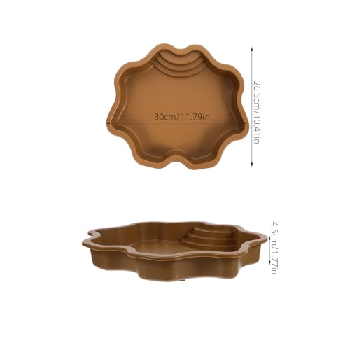 GLEAVI Reptile Bathing Pool Aquatic Water Dish Large Capacity Terrarium Water Bowl for Soaking and Feeding Brownish Yellow with Textured Surface Suitable for Turtles Lizards