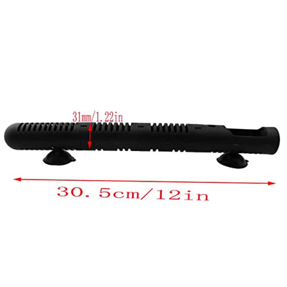 Aquarium Heater Protective Case 30.5cm Detachable Design Black Heating Rod Sleeve Heater Guard Protector Protective Cover Guard with Suction Cups for Fish Tank Water Aquarium Heater Protector