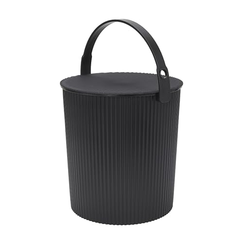 Hachiman Extra Large Bucket | Hands-Free Filling, Easy to Stack and Store, Indoor Outdoor Use - color: Black, size: Extra Large
