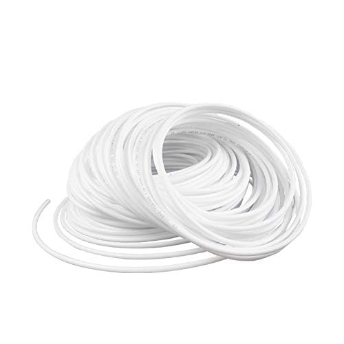 White 3/8" RO Tubing at 70°F-120PSI to 150°F-60PSI 1/4" Flexible water pipes 1/4-inch Plastic NSF Certified CCK Tubing (60 Feet) - color: White 3/8" O.D. 60FT (20M)