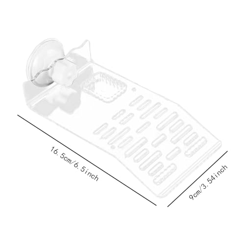Reptile Resting Platform for Turtles with Suction Base for Aquatic Environments, Clear S - color: Clear S