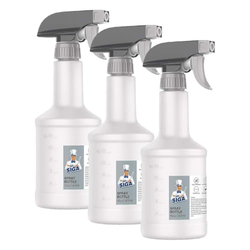 MR.SIGA 16 oz Empty Plastic Spray Bottles for Cleaning Solutions, Heavy Duty Household Reusable Spray Bottles with Measurements and Adjustable Leak Proof Nozzle, 9 Pack - size: 470ml, 9 Pack