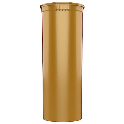 60 Dram CR Plastic Packaging Pop Top Containers - Child Resistant Travel Holder Vial Bottles - 75 qty (Gold) - color: Gold