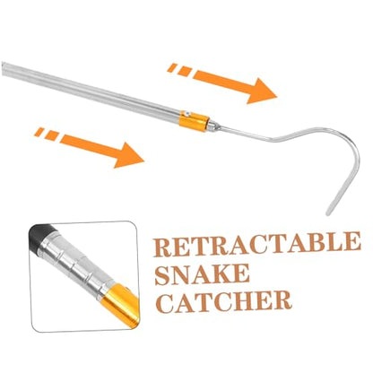 Totority Stainless Steel Snake Catcher Adjustable Hook Professional Snake Trap for Easy Catching Reptile Accessories