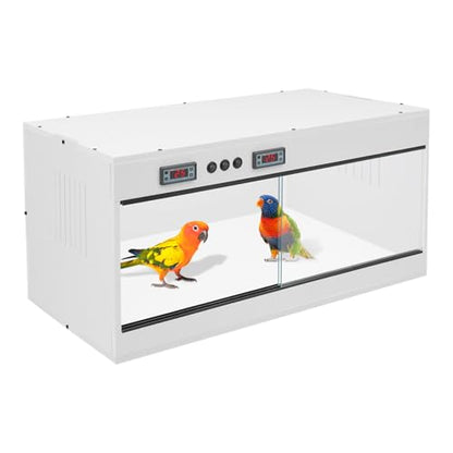 Reptile Enclosure with Intelligent Thermostat 31.5x15.75x15.75in (White) | Reptile Pet Breeding Box, Dual Temperature Control Reptile Terrarium, LCD Display For Leopard Gecko, Hexagonal Lizard, Snake - color: White