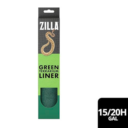 Zilla Reptile Terrarium Bedding Substrate Floor Liner, Green, 15/20G, 11.75" x 23.5" - size: 11.75" x 23.5"