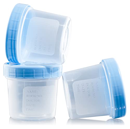 Caremax Supply Specimen Cups with Lids-Leak Proof Lid- High Quality Latex Free Polypropylene Plastic- Non-Sterile- 25 4oz Specimen Jar