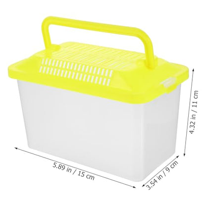 POPETPOP Portable Handheld Fish Tank Transparent Aquarium for Turtles and Hamsters Lightweight Reptile Carrier Easy to Clean for Feeding Cover