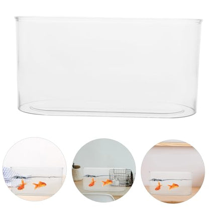 YARNOW Desktop Transparent Plastic Aquarium Shatterproof Betta Fish Tank for Turtle Reptile Shrimp and Crab Habitat Easy to Clean Compact Design for Home Office