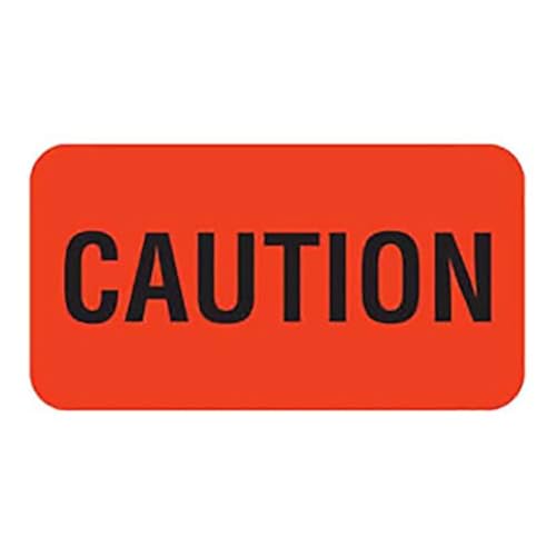Tabbies V-AN274 Caution Veterinary Labels, 560 Count, Fluorescent Red, 1-5/8 x 7/8 Inch, Self-Adhesive Vet Care Instruction Stickers for Animal Charts - size: 1-5/8" x 7/8", 560 Count (Pack of 1), style: CAUTION