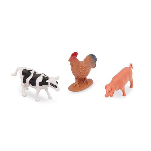 Terra by Battat Farm Animals Toy Tube, 60 Mini Figures, 12 Designs, Tubes | 60 plastic farm animal toys in a storage tube with 12 realistic designs; cow, pig, goat, sheep and more, Animals; 3+ Years - style: Terra Mini Farm Animals in Tube