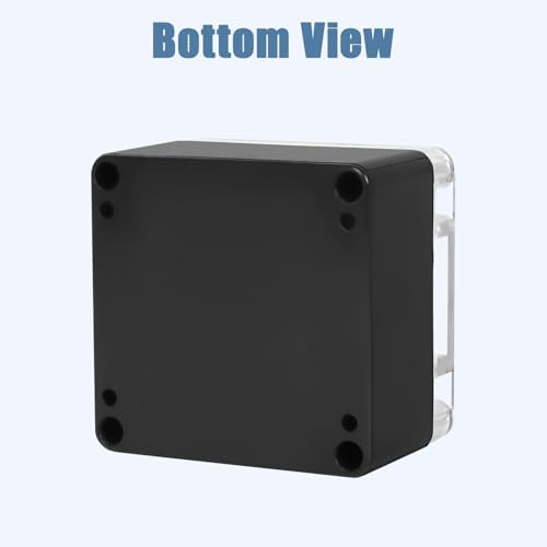 Junction Box with Clear Cover IP65 Waterproof Project Box Dustproof ABS Plastic Electrical Project Boxes Universal Enclosure, Black 3.2"x 3.1"x 2.2"(83x81x56mm)(Pack of 2) - color: 2 packs, size: 3.2"x 3.1"x 2.2"