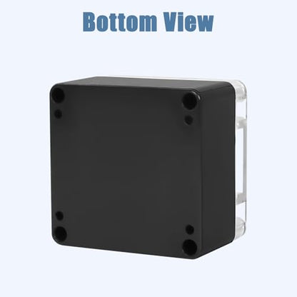 Junction Box with Clear Cover IP65 Waterproof Project Box Dustproof ABS Plastic Electrical Project Boxes Universal Enclosure, Black 3.2"x 3.1"x 2.2"(83x81x56mm)(Pack of 2) - color: 2 packs, size: 3.2"x 3.1"x 2.2"