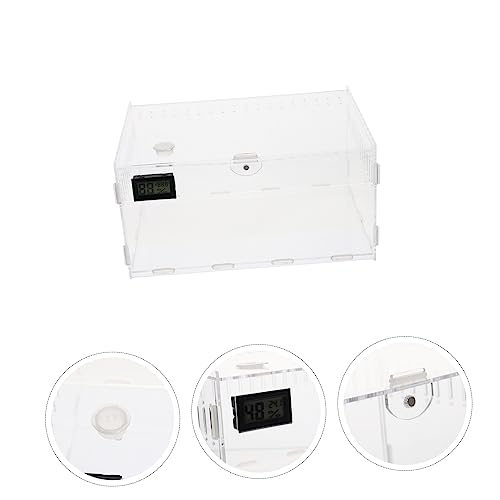 Transparent Reptile Breeding Box with Ventilation for Geckos Snakes Spiders Portable Lightweight Feeding Cage Suitable for Outdoor Pet Transport and Habitat Maintenance