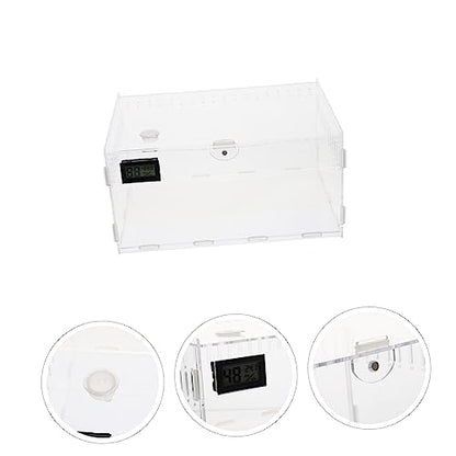 Transparent Reptile Breeding Box with Ventilation for Geckos Snakes Spiders Portable Lightweight Feeding Cage Suitable for Outdoor Pet Transport and Habitat Maintenance