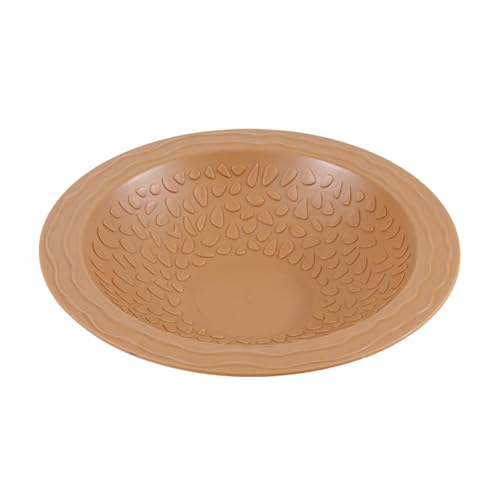 Turtles Soaking Bowl Bathtub Water Pool Feeding Watering for Lizards Frogs and Terrariums Pet Habitat Accessories Reptiles Amphibians Water Bowl - color: brownish yellow