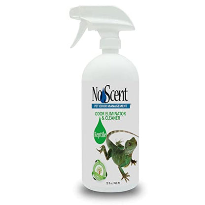No Scent Reptile Tank Cleaner Spray & Pet Odor Management for Bearded Dragon, Turtle, Lizard Terrarium Freshener (32 Fl Oz / 946 mL) - size: 32 Fl Oz (Pack of 1)