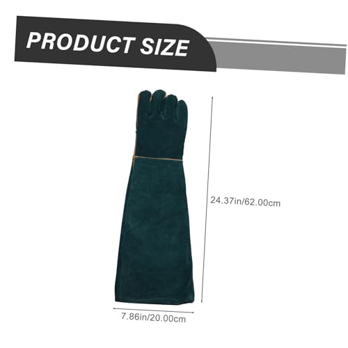 2pcs Bite Resistant Reptile Gloves Pet Grooming Mitts Pet Protective Gloves Dark
