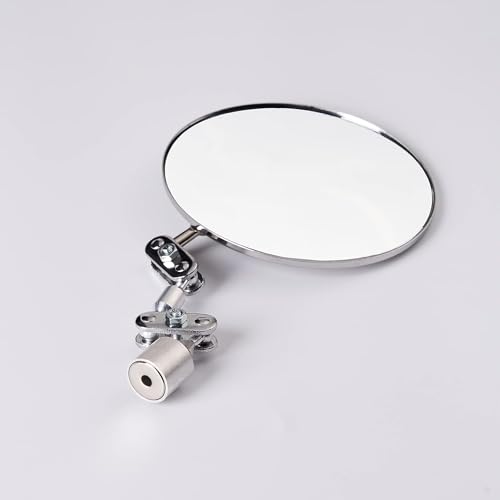 HARDK Magnetic Base Inspection Mirror Welding Mirror - Swivel Angle Ball Joint Antenna Mirror-3.35 Inch Diameter - size: 3.35 inch