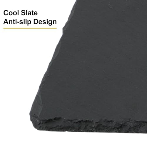 Reptiles Slate Rocks, Basking Surface Reptile Basking Platform, Enhances Climbing Activity, 11.81"x5.91", Black Gray - size: 11.81"x5.91"