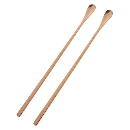 Mipcase 2pcs Lizard Food Feeding Spoon for Reptiles Pet Food Scoops Small Scoop Easy Cleaning Compact Design - color: Rose Gold