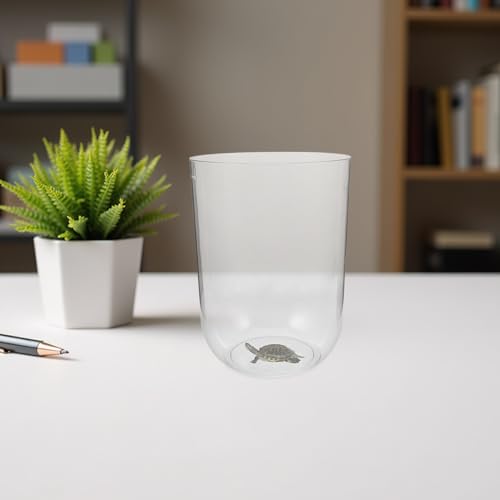 Creative Cylindrical Turtle Aquarium Tank 8l Plastic Ecosystem Terrarium Desktop Fish Bowl for Turtle Habitat and Betta Starter Tank