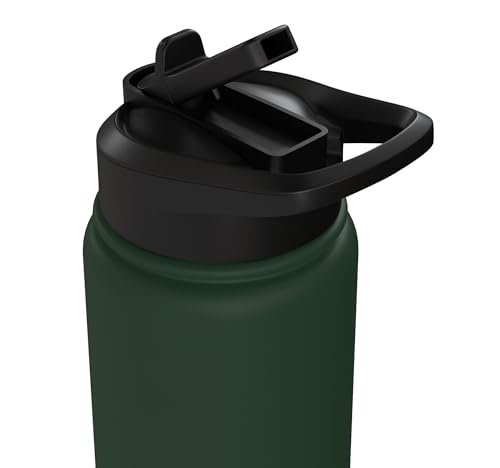 Cricket Keeper Drawing Stainless Steel Insulated Water Bottle - color: Dark Green