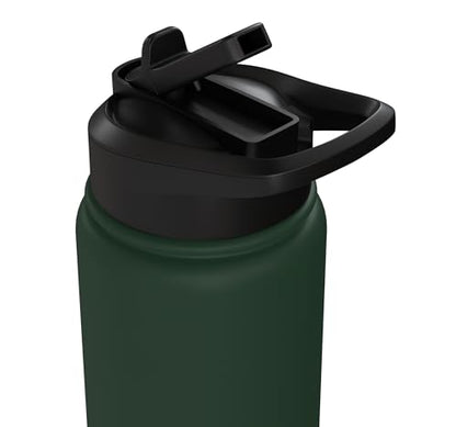 Cricket Keeper Drawing Stainless Steel Insulated Water Bottle - color: Dark Green