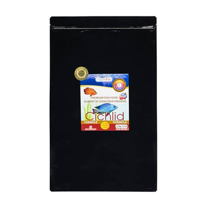 Northfin Cichlid Fish Food, Slow-Sinking Pellets, 1mm, 2.5kg | Cichlid Formula; slow-sinking pellets for carnivorous & omnivorous cichlids; whole Antarctic krill meal; crafted in Canada