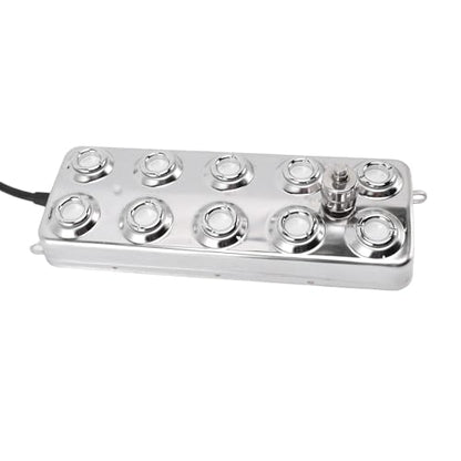 Ultrasonic Mist Maker 304 Stainless Steel Ultrasonic Fogger 10 Head 350W 7L H with IP67 Power Supply for Greenhouse Terrarium Pond Fountain Halloween Cauldron