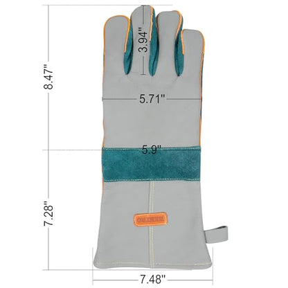 BEETRO 932℉ Heat Resistant Forge/Mig/Stick Welding Gloves for Oven/Grill/Fireplace/Furnace/Stove/Pot Holder/Wood Burner
