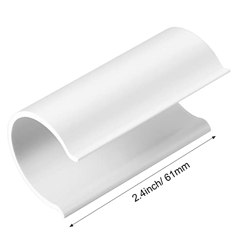 Jetec 32 Pack PVC Pipe Clips Cover Clamps 2.4",for 1 Inch PVC Pipe,White | For Pool Covers, Greenhouses, Garden Shelters, Bird Netting, Hoop House Frames, Snap Hanger, Simple Installation - color: White, size: for 1 Inch PVC Pipe