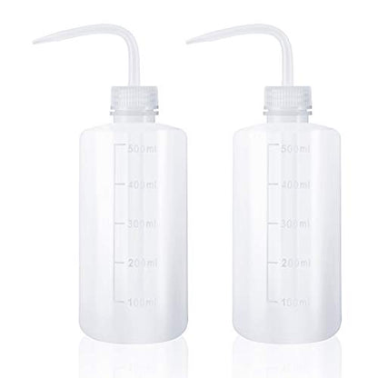 Oubest Squeeze Washing Bottle Succulent Watering Bottle 500ml Water Squirt Irrigation Squeeze Sprinkling Can Plastic Wash Plant 2pc - color: White, size: 500ml+500ml
