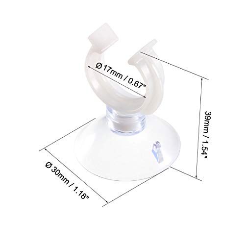 uxcell Aquarium Suction Cup Clips Airline Tube Holders Clamps for Fish Tank Clear 17mm 6Pcs - size: 17mm