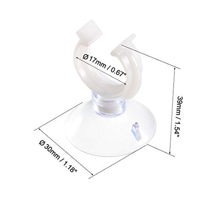 uxcell Aquarium Suction Cup Clips Airline Tube Holders Clamps for Fish Tank Clear 17mm 6Pcs - size: 17mm