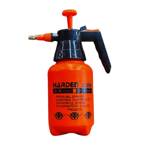 34oz (0.26 Gallon) Pump Sprayer, Handheld Garden Sprayer for Weeds, Plants, Lawn Care & Cleaning, Adjustable Pressure with Copper Nozzle