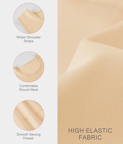 Gotoly Men's Compression Shirt Shapewear Slimming Body Shaper Vest | Man boobs slimming, double-layer tummy control, seamless round neck, invisible under fitted tees, 4-way stretch fabric - color: Beige, size: X-Large