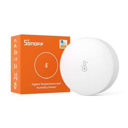 SONOFF SNZB-02P Zigbee Temperature Humidity Sensor, Indoor Thermometer Hygrometer with Alert, Works with Alexa & Google Home for Remote Monitoring and Home Automation, ZigBee 3.0 Hub Required (1)