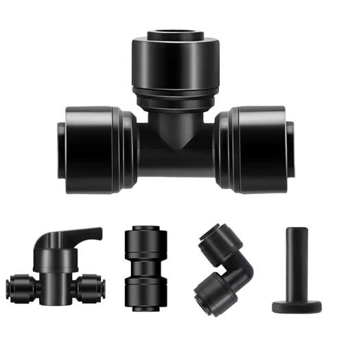 45 Pack Quick Connect 1/4" Drip Tubing Irrigation Fittings Kit Universal 1/4'' Drip Irrigation Tubing Connectors Leak Free Fitting Set Includes 10 Tee 10 Coupling 10 Elbow 10 End Cap 5 Shut Off Valve - size: 45PCS 1/4" Connector Fittings Kit