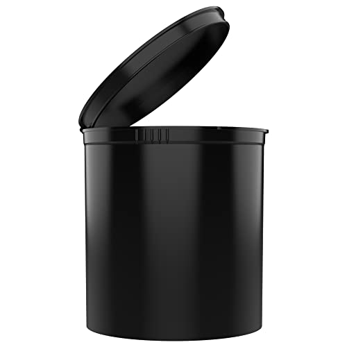 90 Dram CR Plastic Packaging Pop Top Containers - Child Resistant Travel Holder Vial Bottles - 60 qty (Black) - color: Black