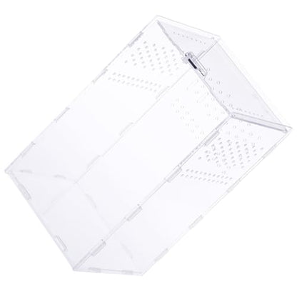 NUOBESTY Magnetic Modular Reptile Breeding Box 12x12x20cm High Transparency Pet Spider and Reptile Storage Holder Terrarium Suitable for Breeders and Transport