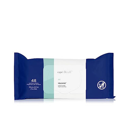 Capri Blue Volcano Multi Surface Wipes - Multi-Purpose Cleaning Wipes with Grapefruit & Tangerine Essential Oils - Safe for Countertops, Walls, and More - Non-toxic, Vegan & Cruelty Free (48 count)