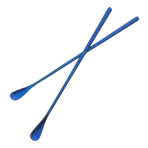 BESPORTBLE 2pcs Versatile Small Animal Feeding Spoon Long Handle for Reptile Accessories - color: Blue