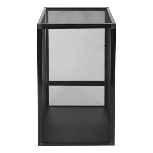 Reptile Feeding Box, 17.72 x 31.5 Inch Aluminum Alloy Reptile Pet Feeding Net Box, Ventilated Reptiles Enclosure Kit, Indoor and Outdoor Use Portable Habitat for Chameleon, Lizard, Snake