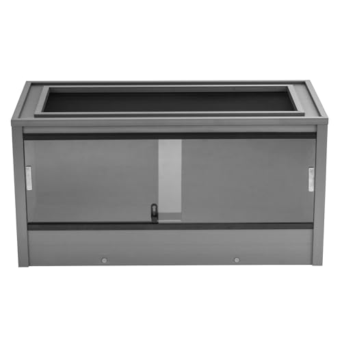 New Age Pet ECOFLEX 36" Wide Medium Reptile Habitat, Mojave Lounge for Snakes, Tortoises & Lizards in Maple, Black & Grey, Easy Assembly, Sliding Glass Doors & Mesh Top - color: Grey, size: Medium