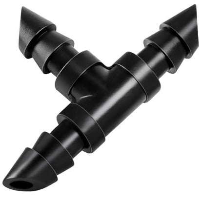 RedChili 110 Pack Drip Irrigation Universal 1/4" Barbed Tee Fitting, Drip System Parts Double Barbed T Connectors Fits 1/4-Inch Drip Tubing Irrigation for Drip Line Connection - size: 1/4" Barbed Tee